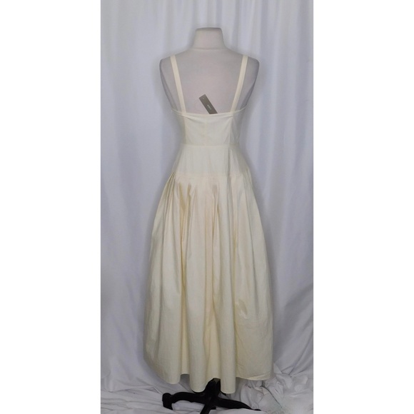 NWT!! J. CREW Pleated Drop-Waist Dress Crinkle Cotton Blend Natural Ivory Size 0 - Picture 9 of 15